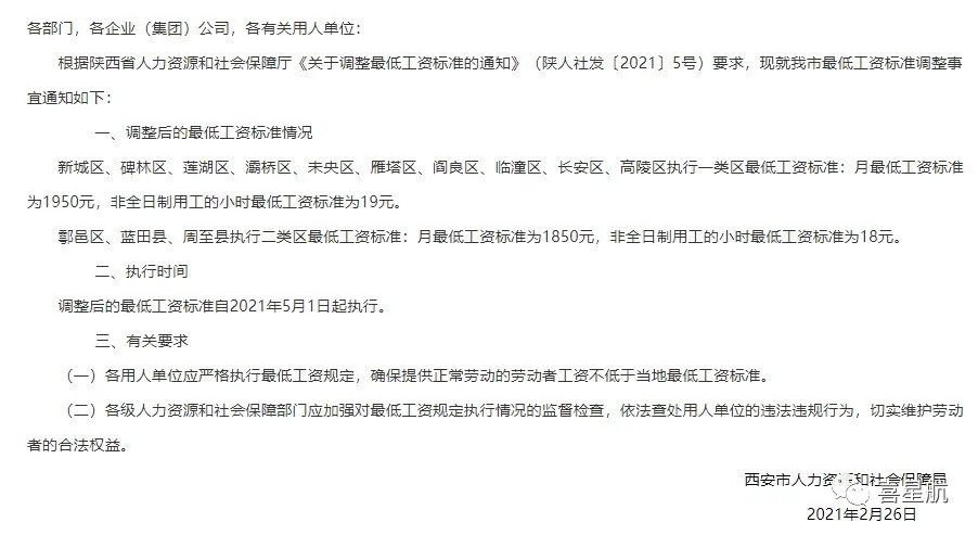5月1日起陜西這些人最低工資標(biāo)準(zhǔn)均增加150！(圖2)